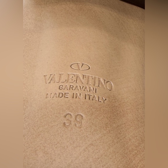 Valentino VLogo Signature Open Toe Mules Sandals Heels Brown & Cream EU 39 US 9 - Picture 8 of 13